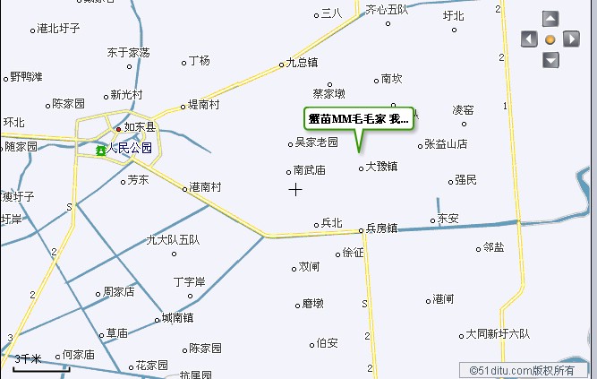 蟹苗MM家在如东的位置