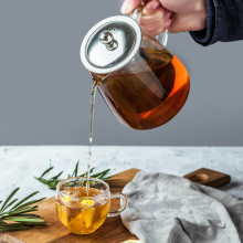 防爆裂加厚耐熱玻璃花茶水壺功夫紅茶具不銹鋼過濾泡茶杯沖茶器