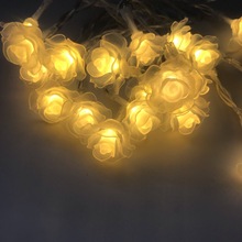 LED串燈玫瑰花彩燈房間婚慶塑料花燈串仿真玫瑰花裝飾燈工廠批發