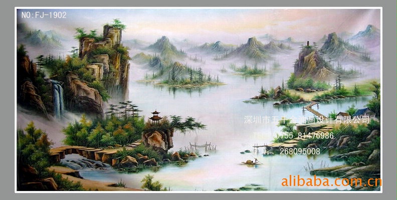 《源源流长》风景画_风景油画_油画风景_刀画