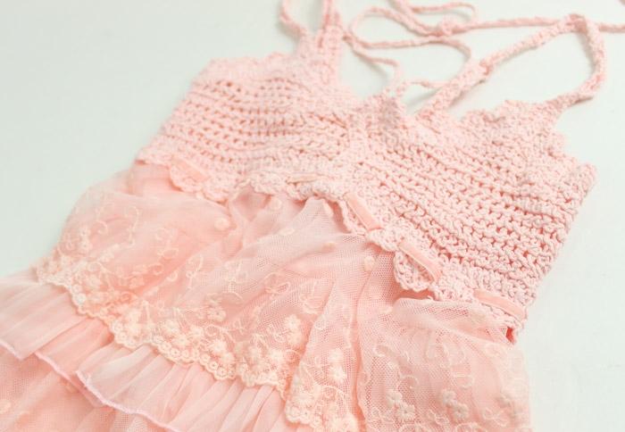 韩国童装超时尚粉色蕾丝儿童吊带裙 35.00、3