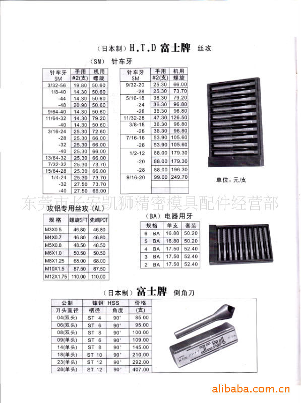 供应富士电器用牙BA丝攻，2BA,3BA,4BA,5BA,6BA,8BA