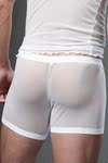 男式內褲N2N網紗系列白色大平角褲批發代理一件代發