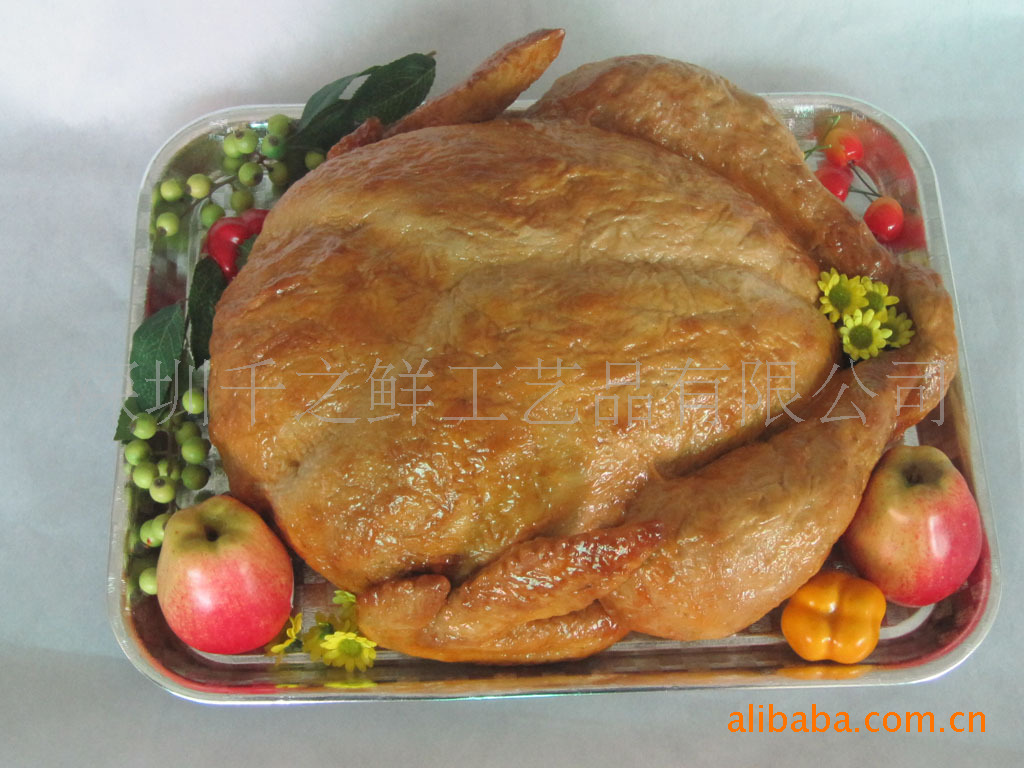高仿真大火鸡 平安夜大火鸡模型 食品模型 道具