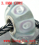 周富贵*千花琉璃饰品*镀银通管3.8MM孔trollbeads琉璃珠 TB161