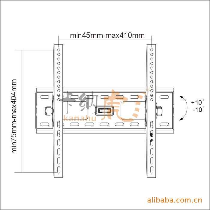 【通用可调节定式液晶电视机墙壁挂架 23-42