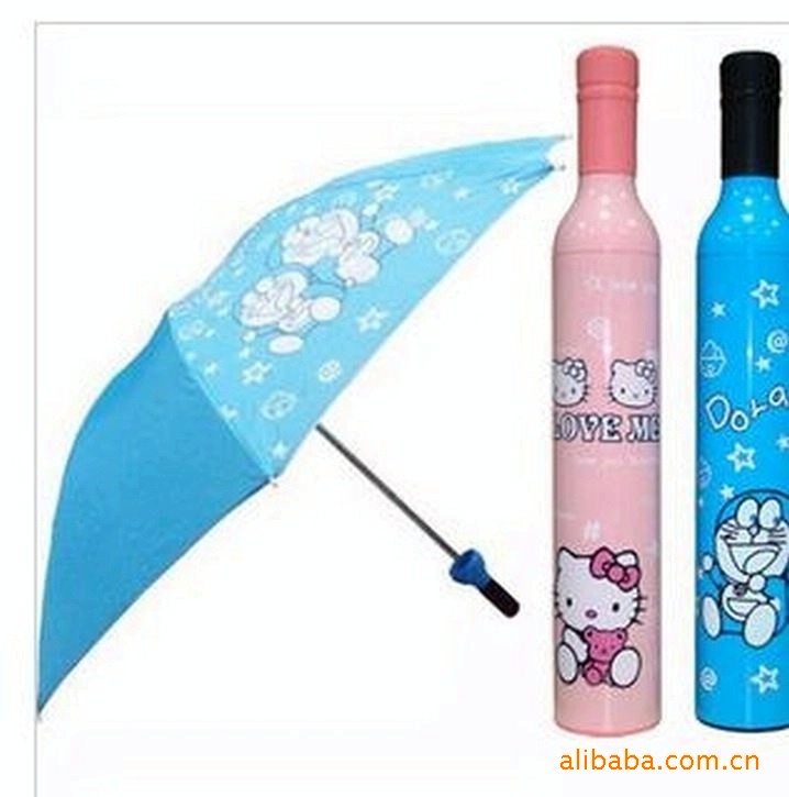 【外观新颖精美酒瓶雨伞糖果雨伞日本娃娃雨伞