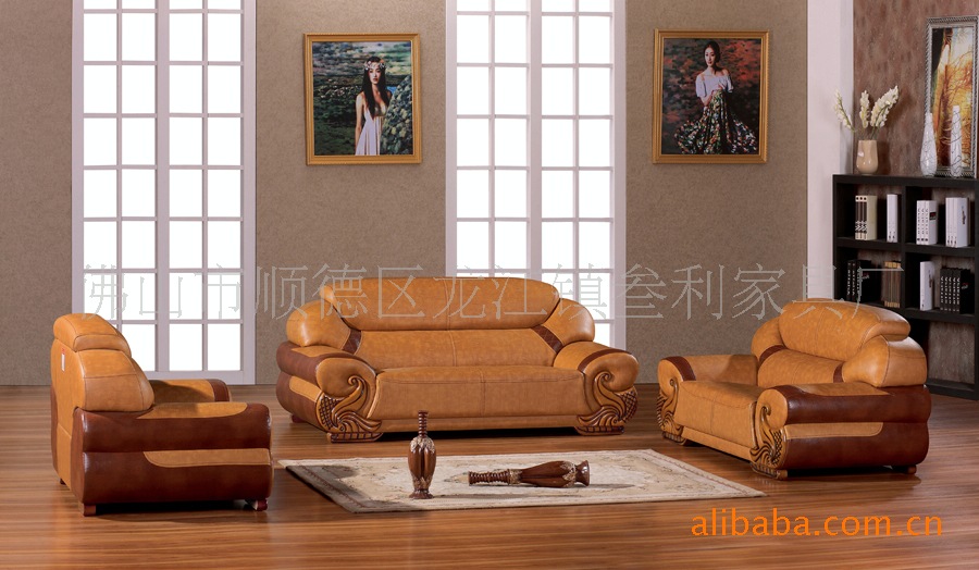 高档别墅客厅厚皮沙发组合 可定做                    a126#厚皮
