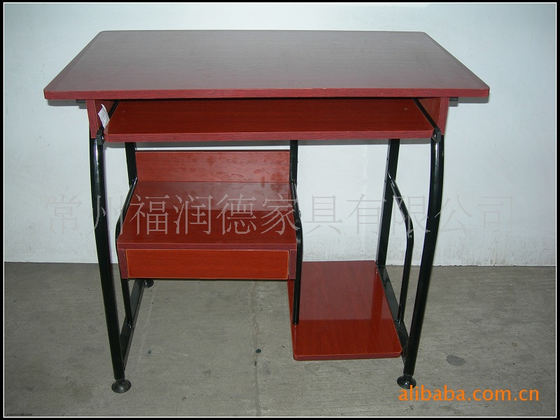 【小型钢木电脑桌 木纹PVC 简洁时尚】