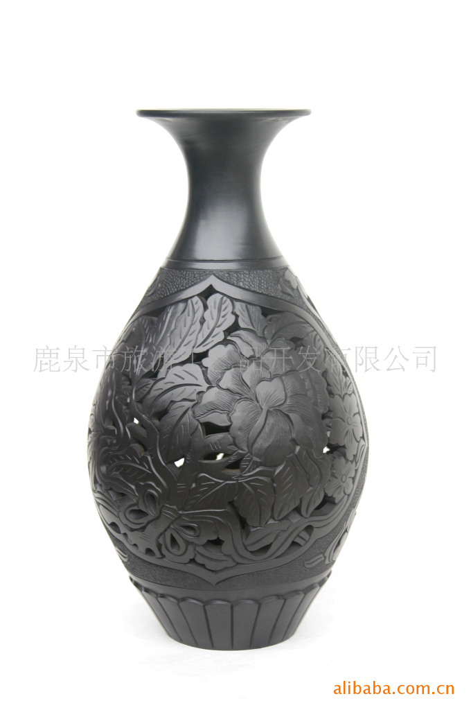 工艺品文化工艺品热销图案黑陶韩信伐赵瓶图鞠球典故图纸手图片