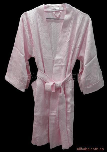 竹纤维浴袍粉色短款浴袍短款睡袍女士睡袍浴袍