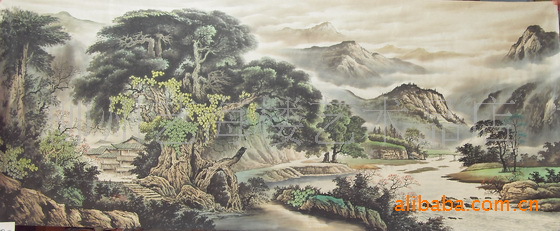 批发零售大型国画,山水风景画,工笔山水画,编号7-103