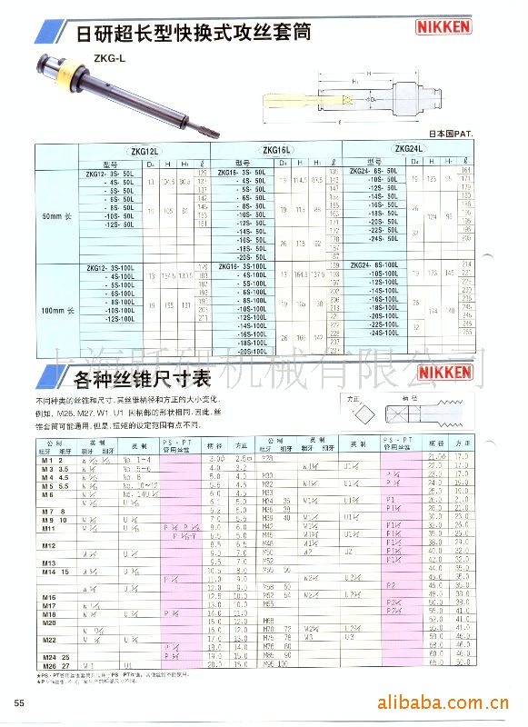 供应NIKKEN日研功丝夹头