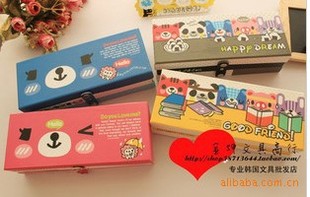 韩国 优质纸板 双开层 笔盒 环保笔盒 熊猫系列 表情系列4款