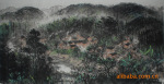 郑现峰名人字画国画山水《和睦村居》