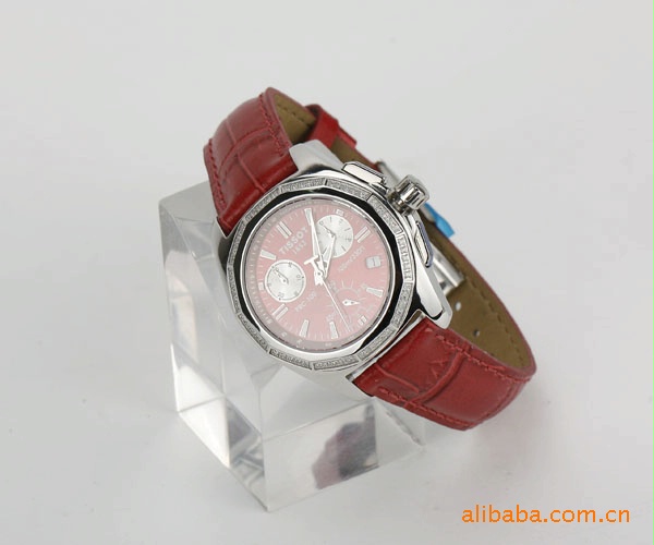 <em>天梭PRC100</em>娉驰系列钻石石英<em>女表</em>红色T22.1