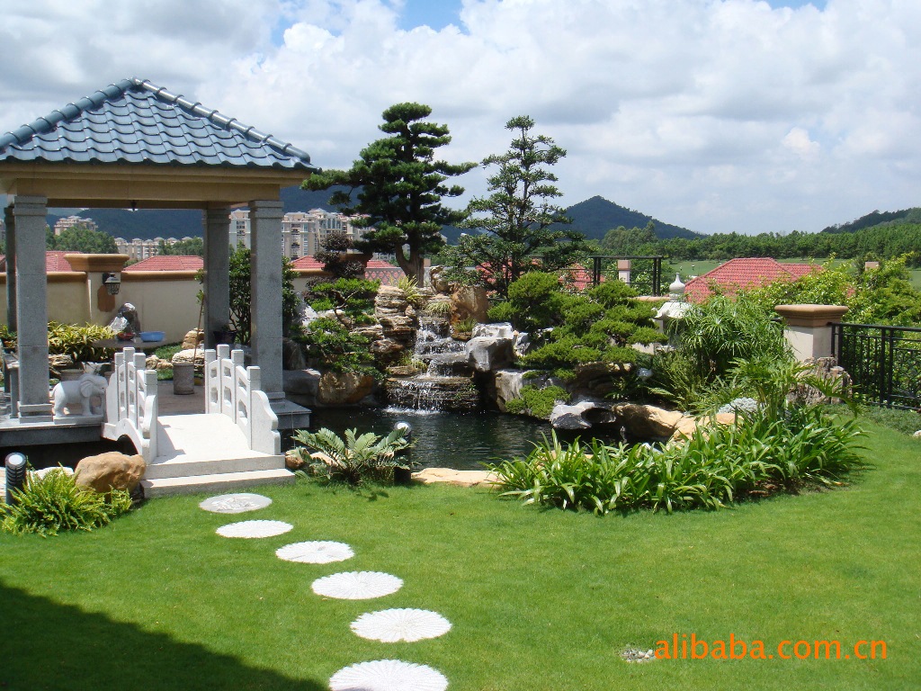 深圳供应别墅园林景观设计与施工(假山,鱼池,凉亭,花架)