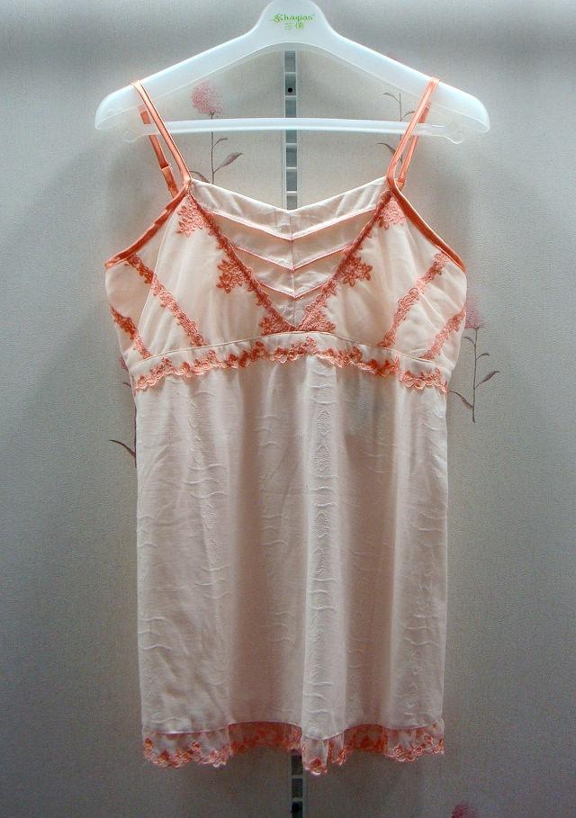 台湾安茱娜睡衣蕾丝花边提花吊带中裤纯棉套装