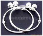 {990银光面儿童手脚镯}S925银品牌925银饰