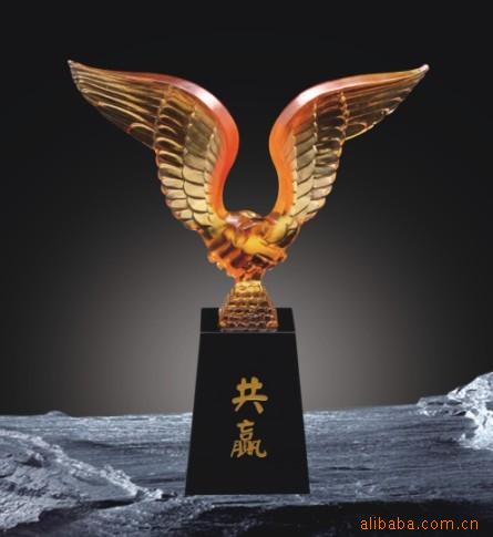 供应 夏氏琉璃 共赢 奖杯 合作双赢 琉璃摆件