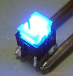 供应6x6带蓝色LED灯防尘型轻触开关