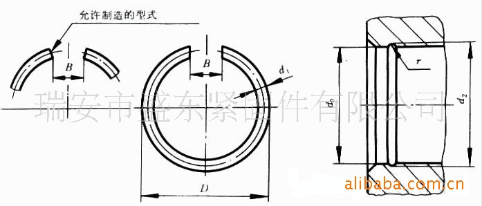 1-86 德标型号:din7993 规格:4mm-200mm 轴用钢丝挡圈适用在轴上固定