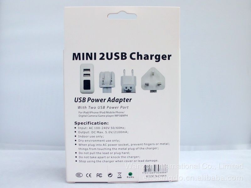 【苹果二合一充电套装 iPad旅充 可拆脚 2 in 1