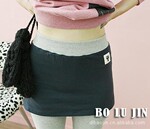 韩国正品 秋冬新款 小猫棉质弹力短裙九分打底裤 EBB-1527