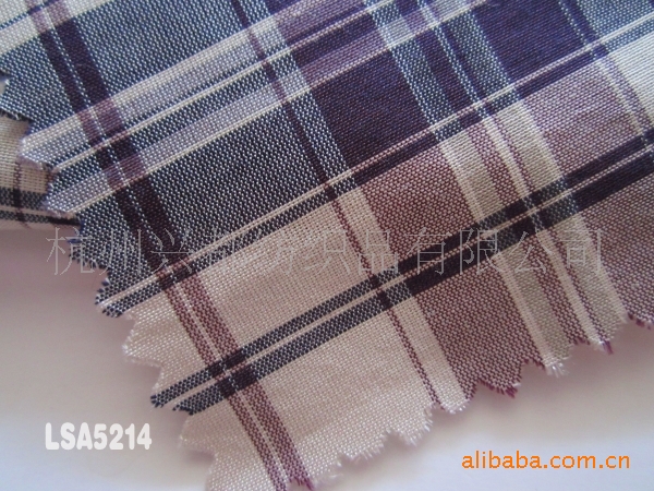 LSA5214丝绵格面料30%丝70%棉12mm114cm