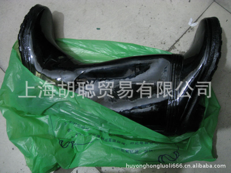 上海牌黑色高筒橡胶雨靴劳保雨靴 雨鞋橡胶 厂家现货供应橡胶雨靴