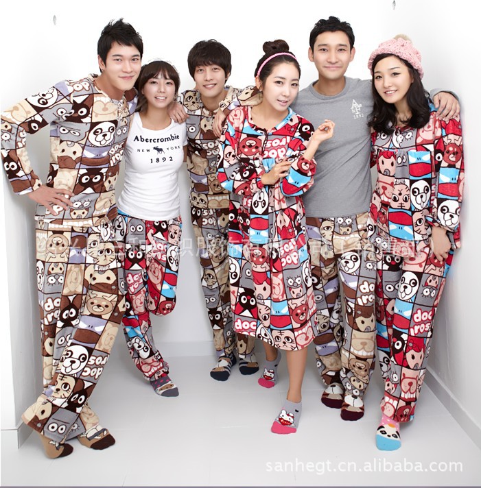 【<em>睡衣</em>批发/<em>定做</em> 可爱卡通<em>情侣</em>款珊瑚绒<em>套装</em>珊