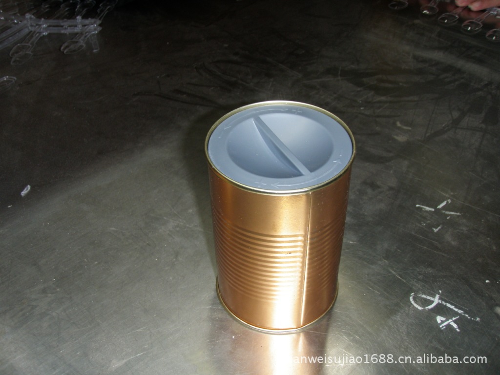 【可开发订做 供应铁罐-塑胶盖和镀金镀银铁线
