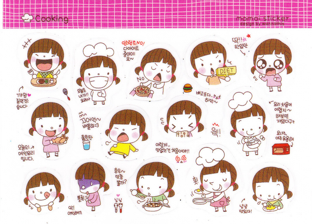 【供应韩国超人气贴纸 <em>momoi女孩</em>贴纸 日记贴