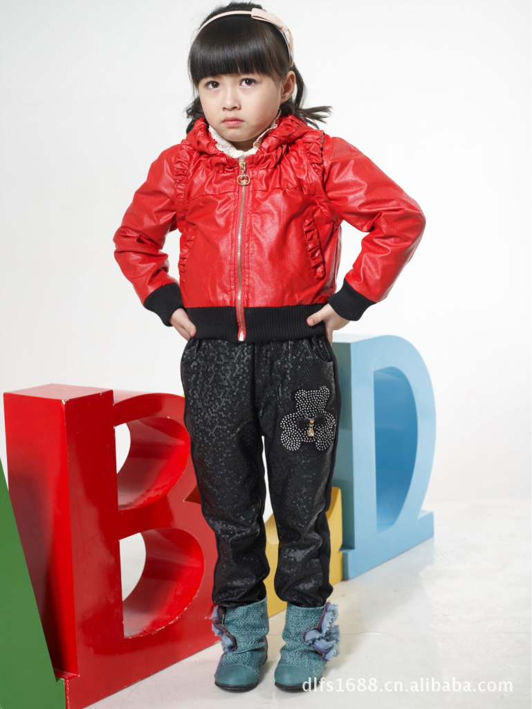 2011新款 女童秋装 女童<em>外套</em> 水洗<em>皮衣</em>夹克 儿