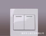西门子开关插座 悦动雅白 二开单控大跷板带荧光开关