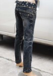 9093新款韩版高弹力黑色雪花水洗女士铅笔小脚牛仔裤