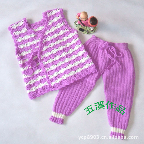 厂家直销 自主设计 纯手工<em>编织宝宝</em>儿童<em>背心马</em>