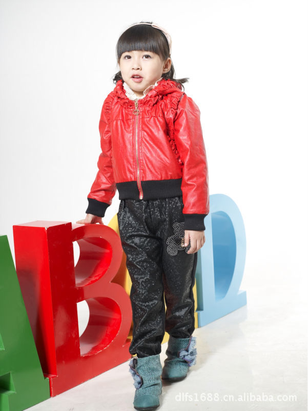 2011新款 女童秋装 女童<em>外套</em> 水洗<em>皮衣</em>夹克 儿