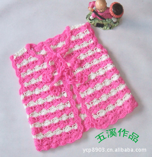 厂家直销 自主设计 纯<em>手工</em>编织宝宝<em>儿童</em>背心马