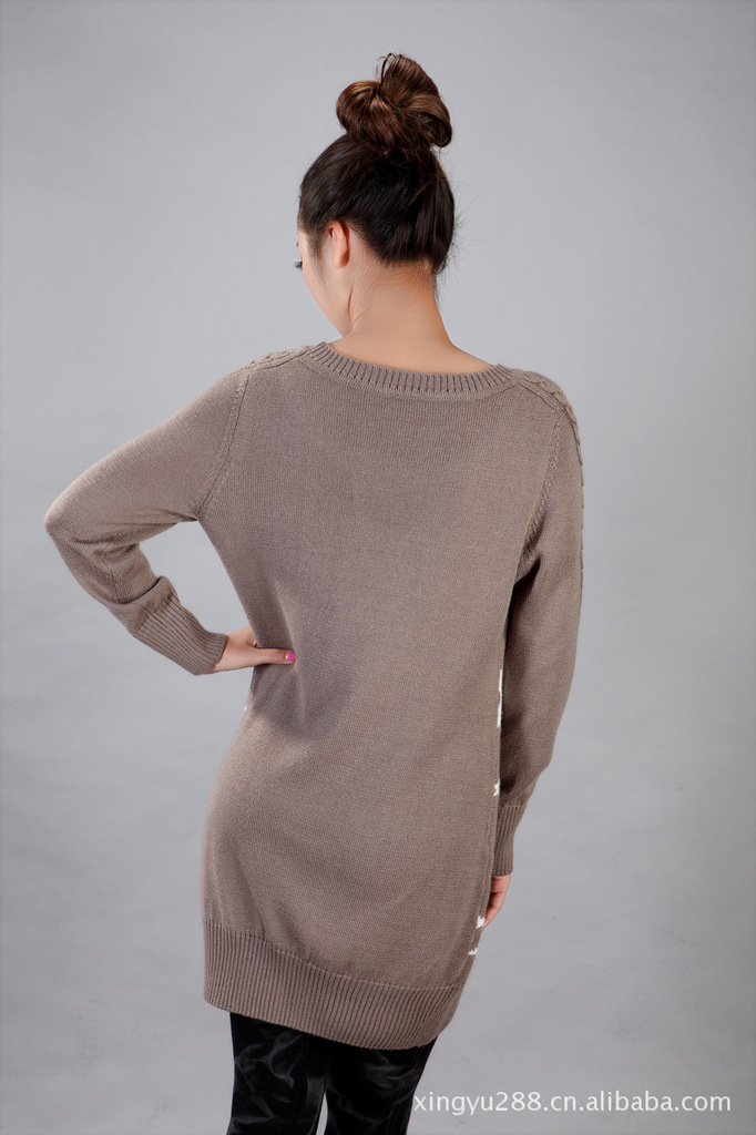 批发采购<em>女式毛衣</em>-长款<em>打底毛</em>衣裙| 羊绒混纺|新