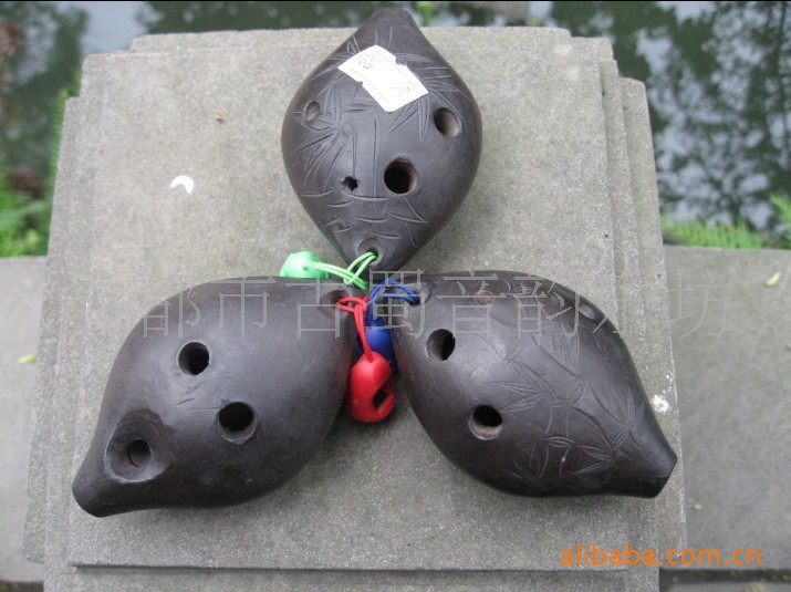 【民族乐器,普通6孔印花陶笛,吹奏类乐器,最好