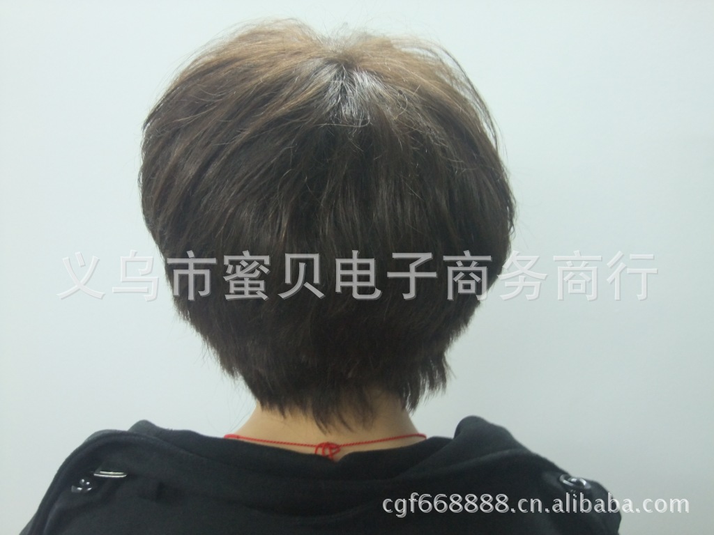 【真人发<em>头发</em>时尚<em>短卷</em>假发套 真发发套批发洽