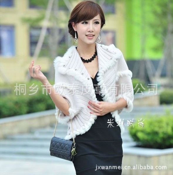 特价批发2013新款 韩版 <em>兔毛</em>编织 <em>皮草外套</em> 兔