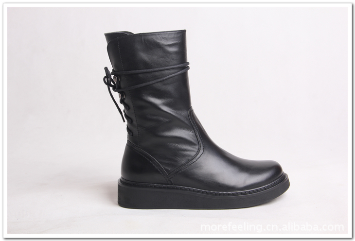 冬季新款EJ936-153平底内增高真皮高筒靴女靴