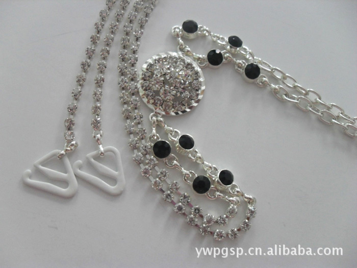 【水钻金属后背式肩带 金属钻石 后背式金属肩