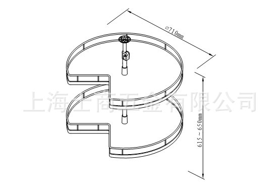 其他厂家设施-转盘v厂家270°厨房篮(线材式,木旋转合页图片