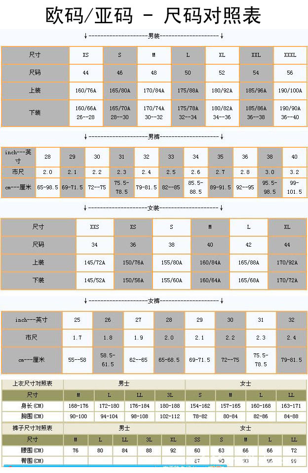 欧码亚码尺码对照表_猫是天才-+阿里巴巴博客