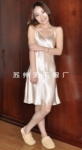 苏州厂家批发2011年简约性感情趣 真丝/桑蚕丝吊带裙 睡裙2004#