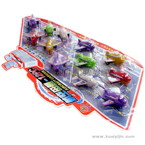 【12架卡装回力飞机玩具 玩具飞机模型 板装玩