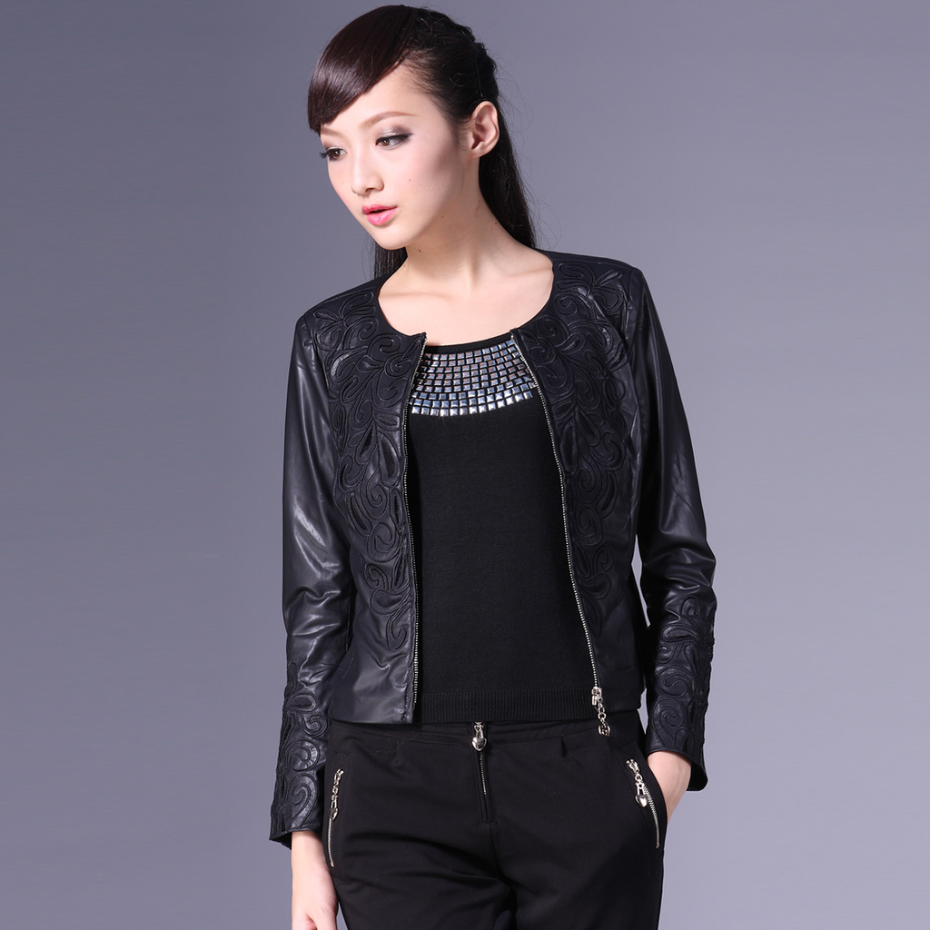 2013深圳厂女装代销短款<em>黑色</em>外套外贸<em>女式</em>秋